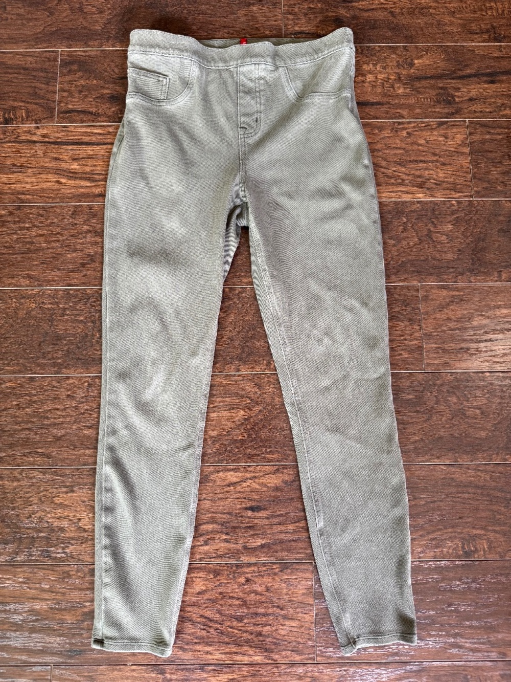 SPANX Jean-ish Shaping Leggings Size M Sage Green Olive Skinny Pull On